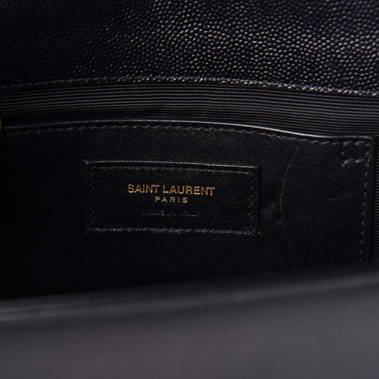 Saint Laurent Grain De Poudre Medium Classic Monogram Kate Satchel Black 6 of 9