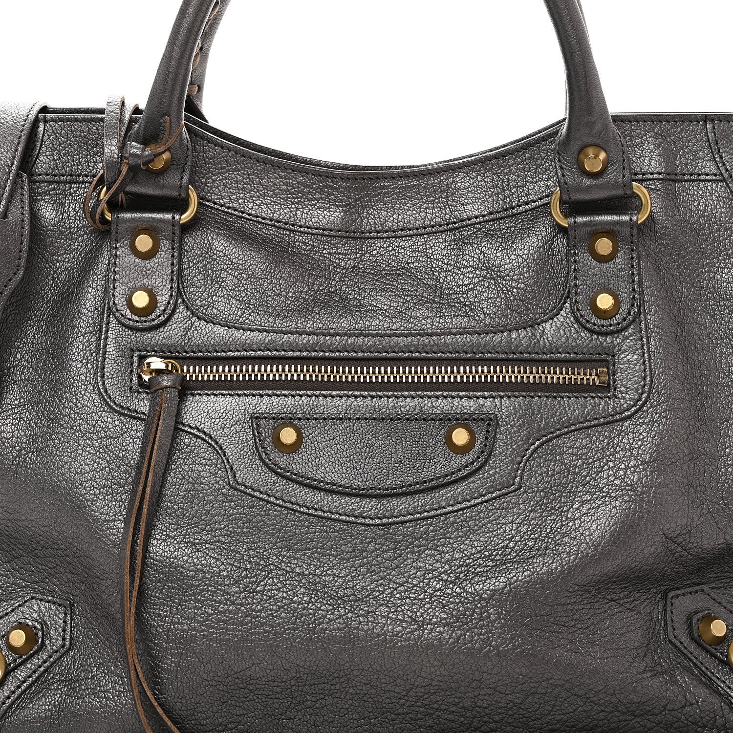 Balenciaga Pearlescent Goatskin Classic Gold Hardware City Bronze 9 of 11