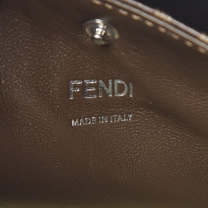 Fendi Vitello Seta Glazed Fabric FF 1974 Medium Peekaboo X-Lite White Ice Mogano Panna 7 of 9
