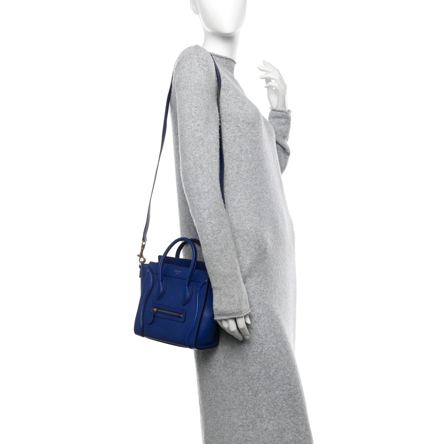 Drummed Calfskin Nano Luggage Indigo