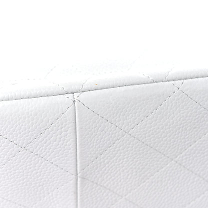 Chanel Caviar Quilted Jumbo Single Flap White 13 of 14