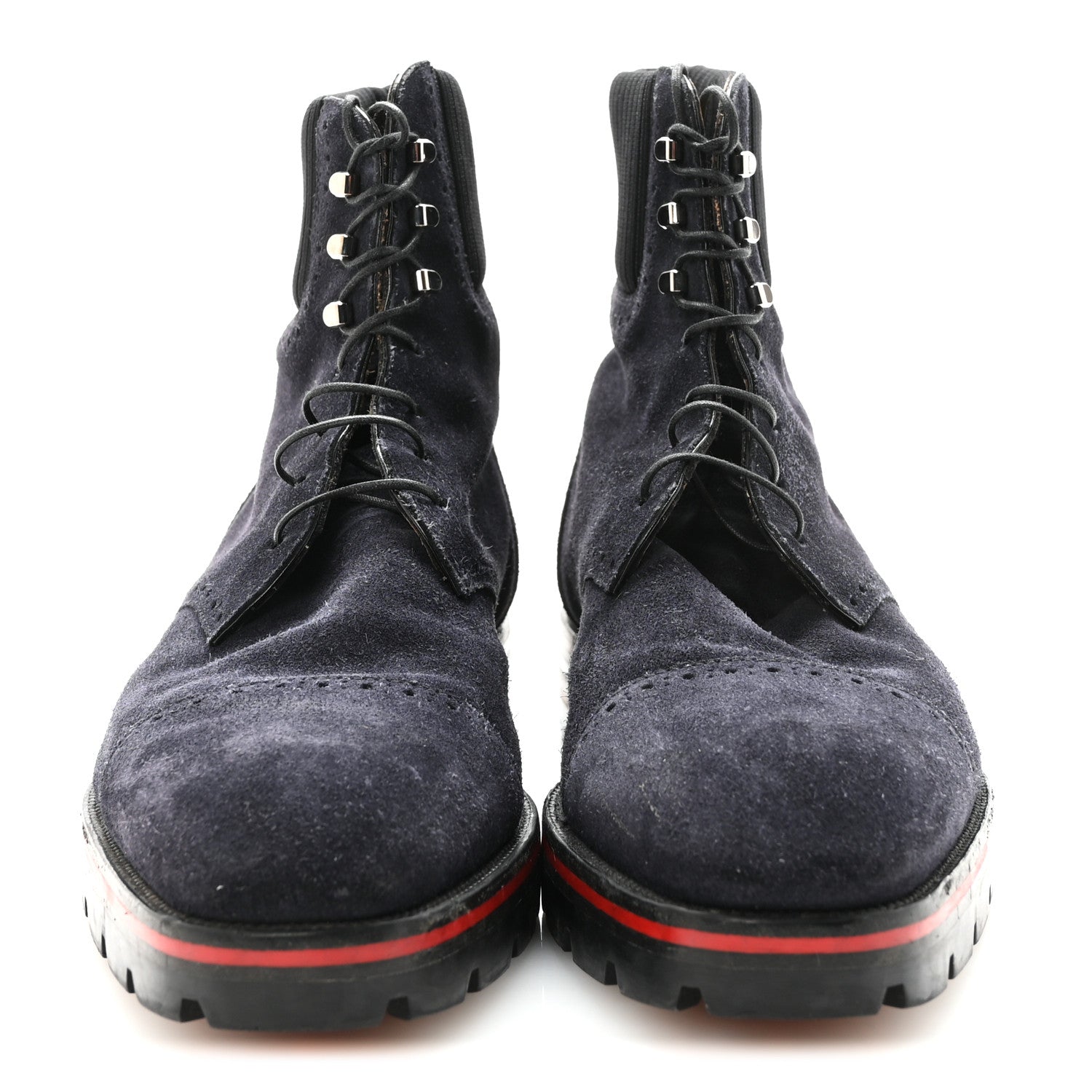 Christian Louboutin Crosta Wax Mens Citycroc 20 Lace up Ankle Boots 40.5 Navy 3 of 8