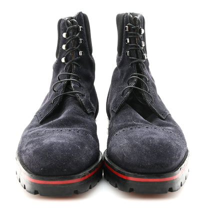 Christian Louboutin Crosta Wax Mens Citycroc 20 Lace up Ankle Boots 40.5 Navy 3 of 8
