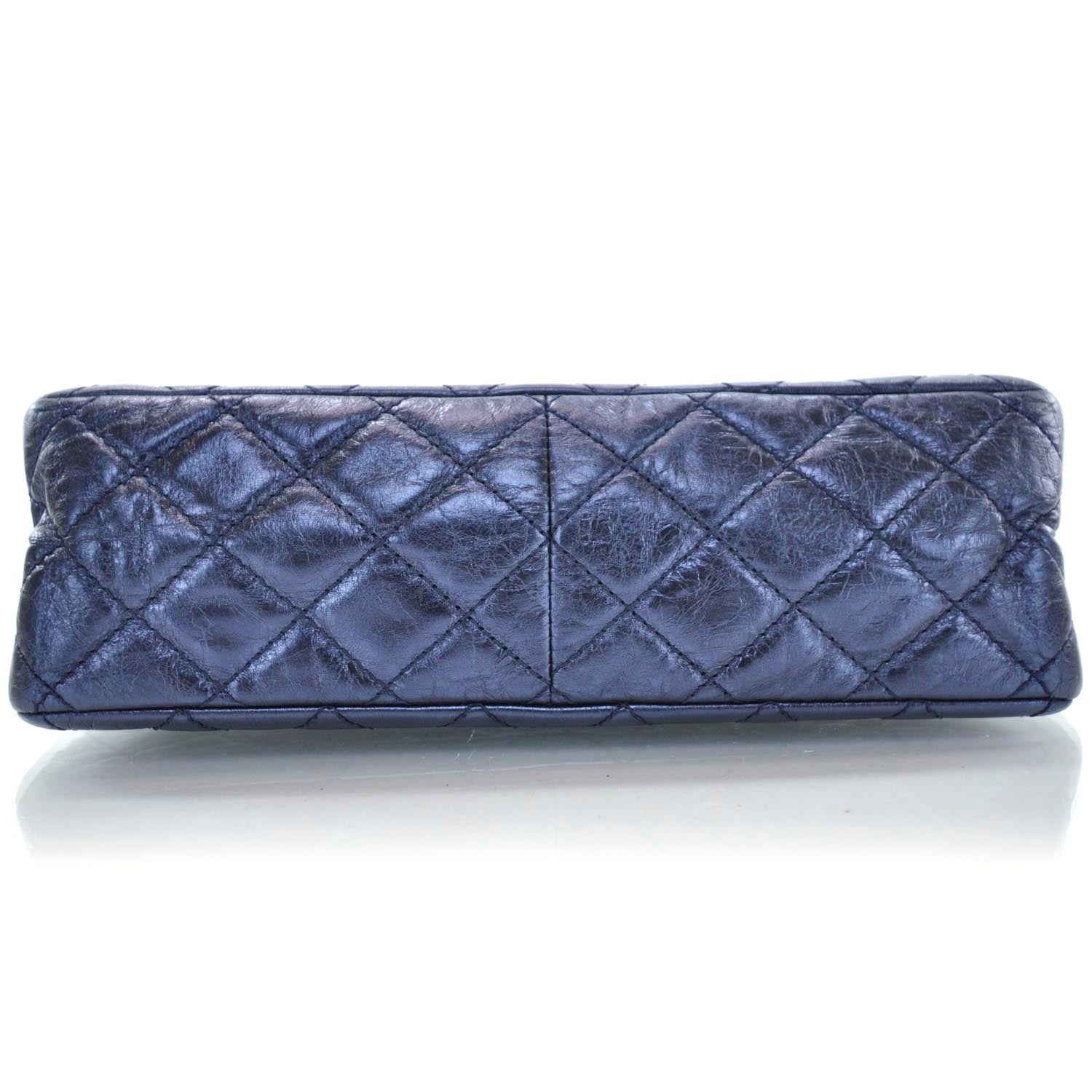 Chanel Calfskin 2.55 Reissue 226 Flap Metallic Blue 6 of 10