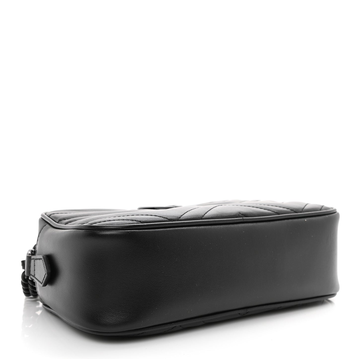 Calfskin Matelasse Monochrome Small GG Marmont Chain Shoulder Bag Black