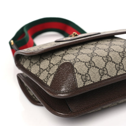 Gucci GG Supreme Monogram Web Small Neo Vintage Double Flap Messenger Bag Beige New Acero 9 of 11
