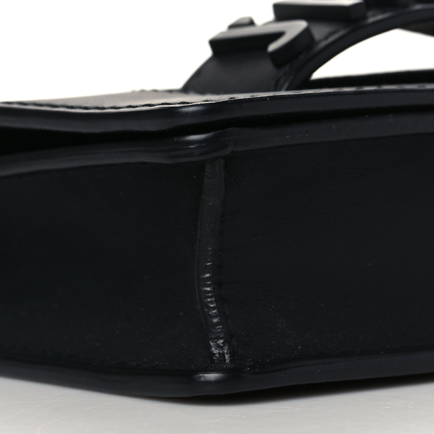 Ultra Matte Calfskin Mini J'Adior Chain Flap Bag Black