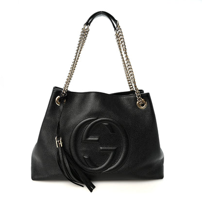 Gucci Pebbled Calfskin Medium Soho Chain Shoulder Bag Black 1 of 10