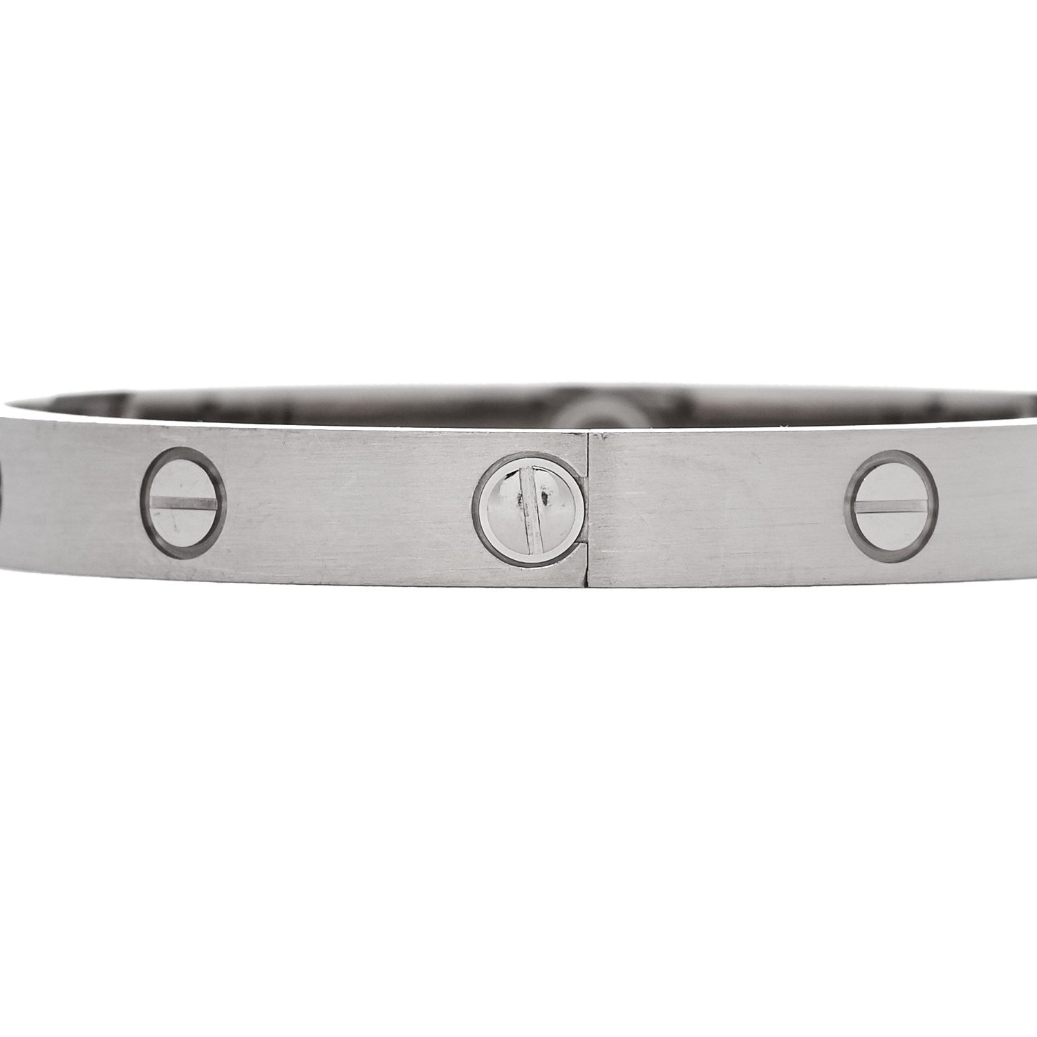 Cartier 18K White Gold Brushed Finish LOVE Bracelet 17 4 of 9