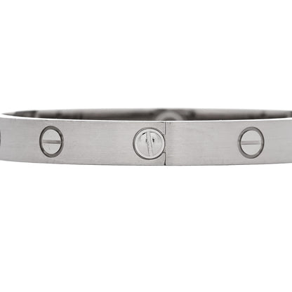 Cartier 18K White Gold Brushed Finish LOVE Bracelet 17 4 of 9