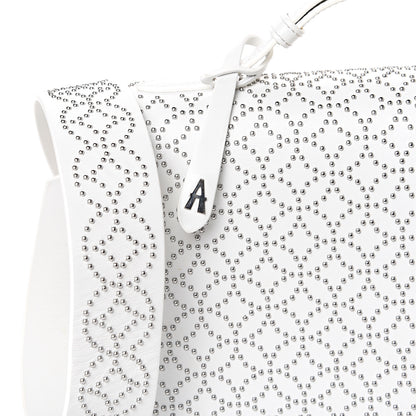 Alaia Calfskin Arabesque Studded Medium Franca Crossbody Blanc Optique 6 of 14