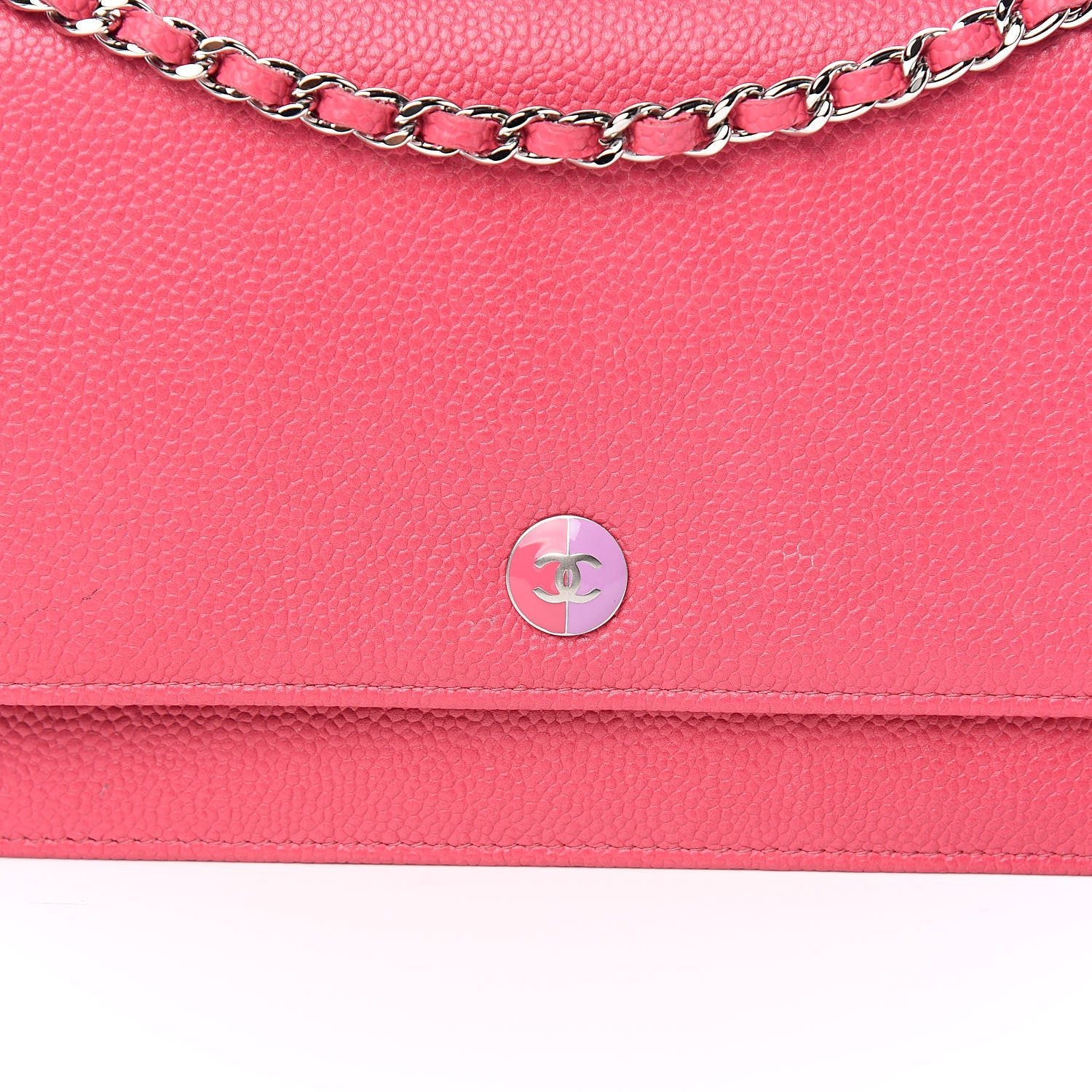 Chanel Caviar Wallet On Chain WOC Pink 12 of 12