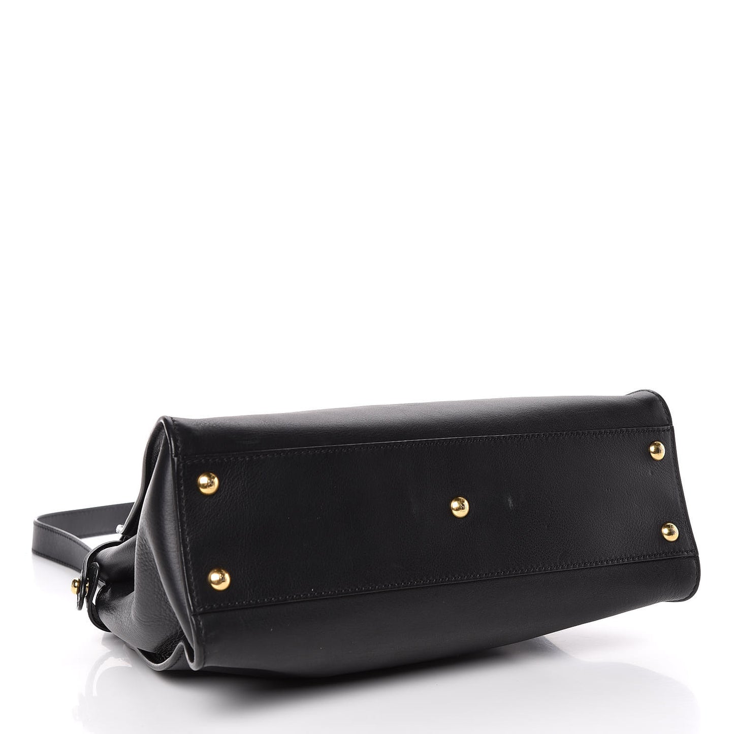 Vitello Seta Shiny Nappa Medium Peekaboo Iconic Satchel Black