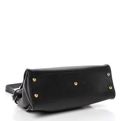 Fendi Vitello Seta Shiny Nappa Medium Peekaboo Iconic Satchel Black 4 of 14