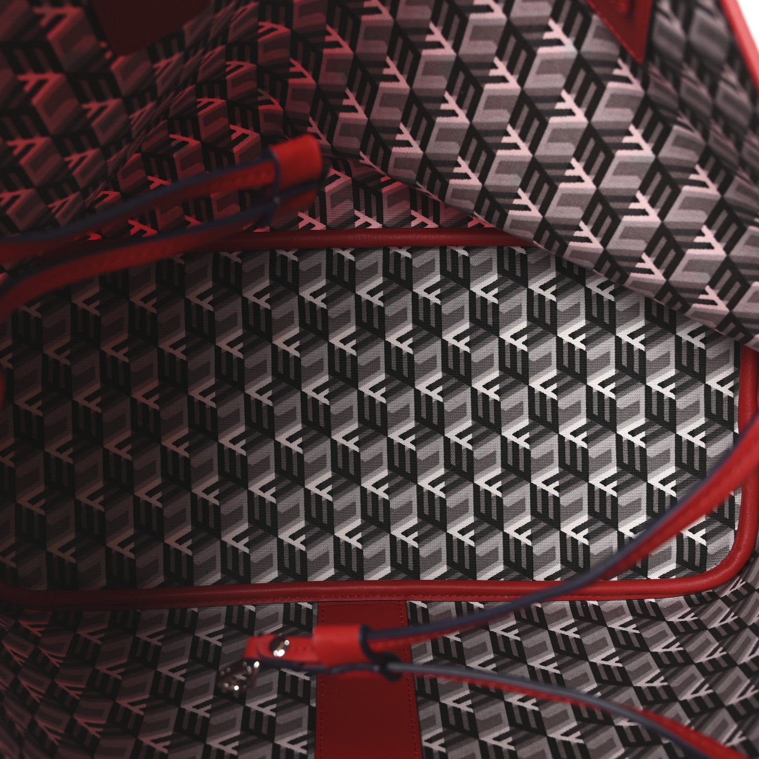 MCM Visetos Medium Liz Reversible Shopper Tote Candy Red 6 of 16