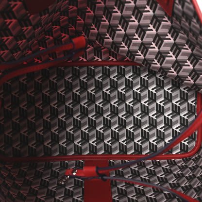 MCM Visetos Medium Liz Reversible Shopper Tote Candy Red 6 of 16