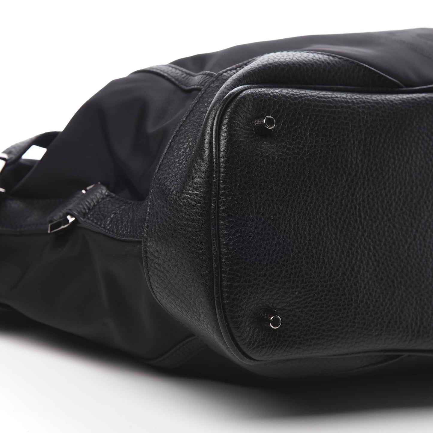 Nylon Calfskin Tote Black