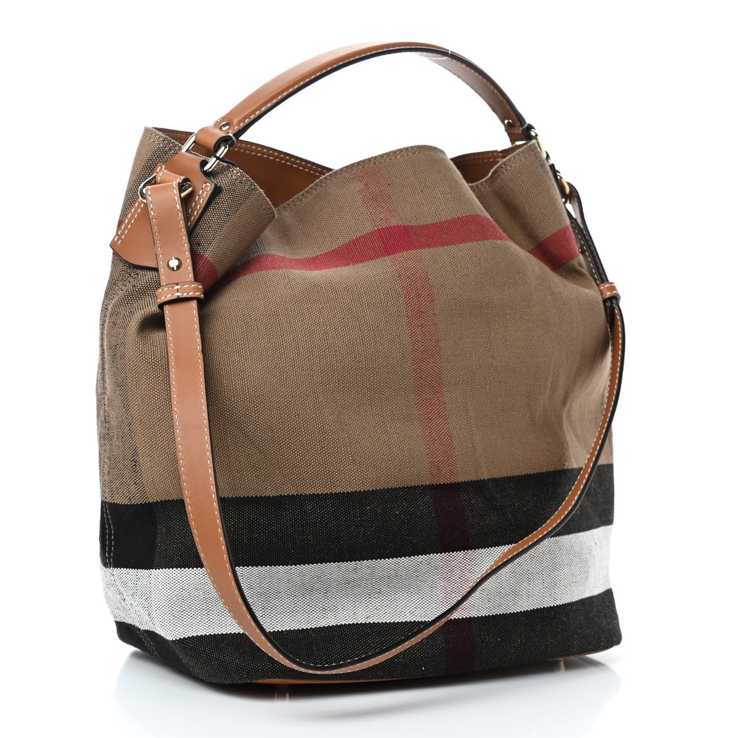 Canvas Mega Check Medium Ashby Hobo Saddle Brown
