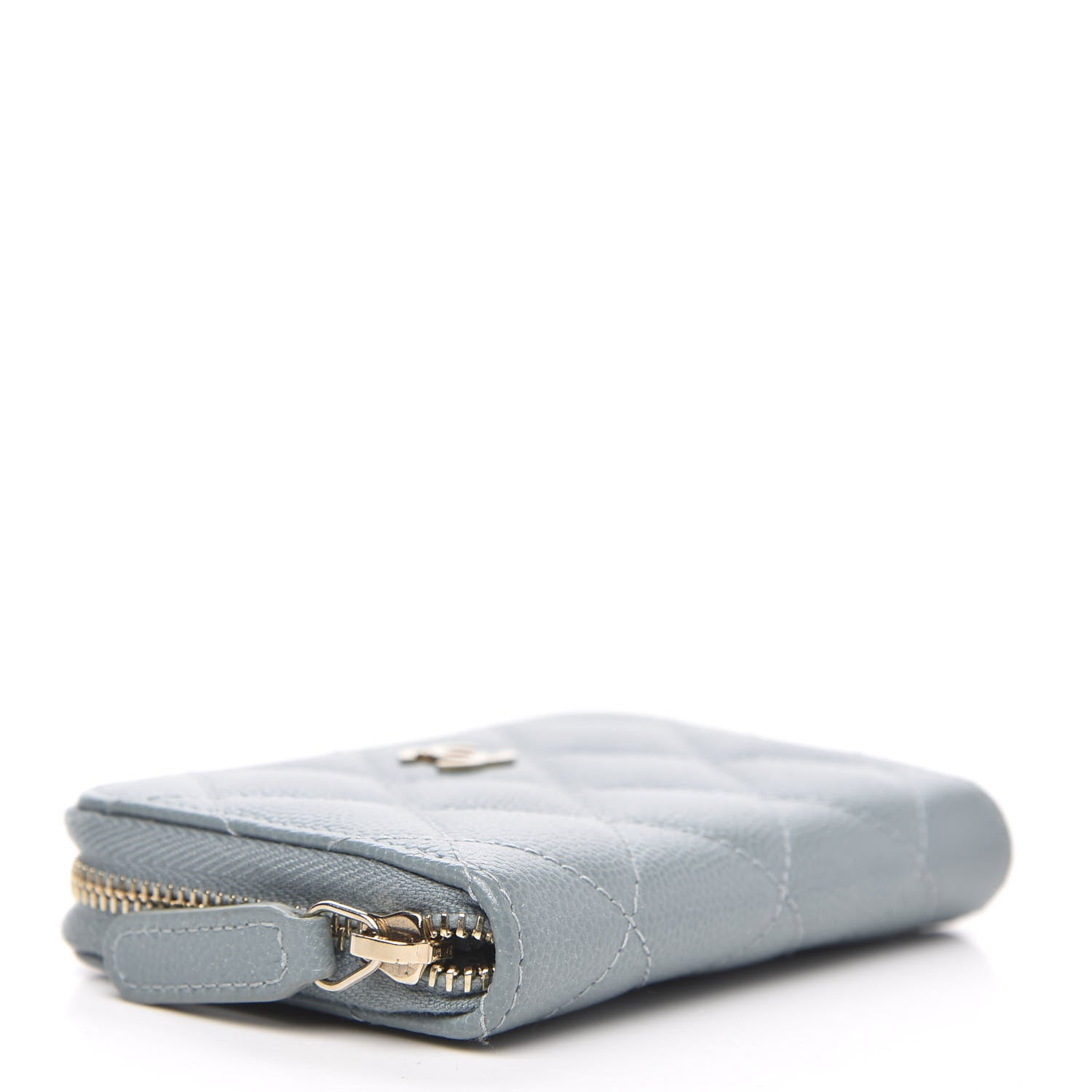 Chanel Iridescent Caviar Quilted Zip Coin Purse Light Blue 4 of 9