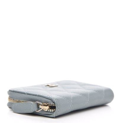 Chanel Iridescent Caviar Quilted Zip Coin Purse Light Blue 4 of 9