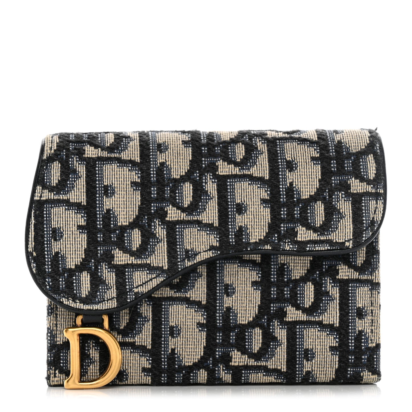 Oblique Saddle 5-Gusset Card Holder Blue