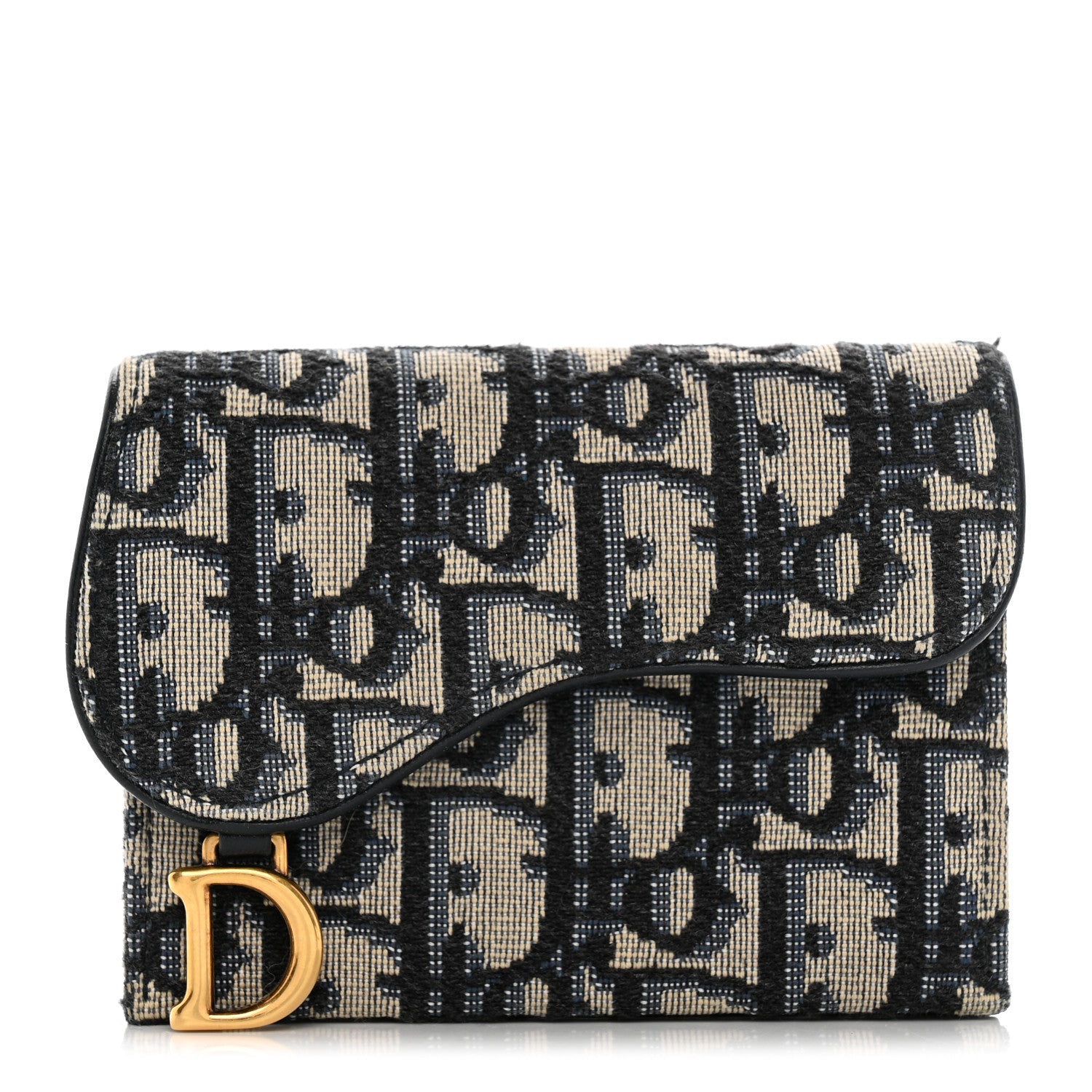 Christian Dior Oblique Saddle 5-Gusset Card Holder Blue 1 of 9