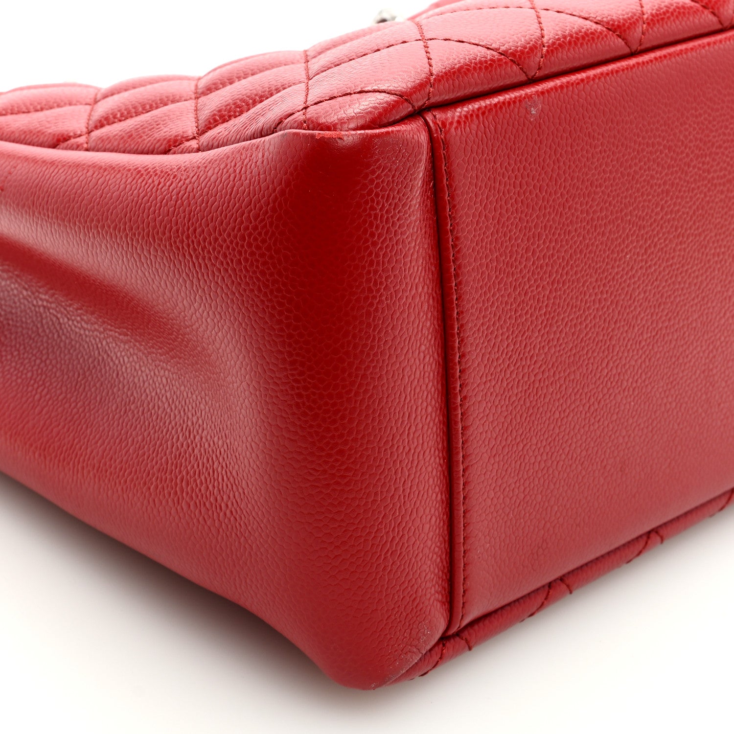 Chanel Caviar Quilted Grand Shopping Tote GST Red 9 of 11