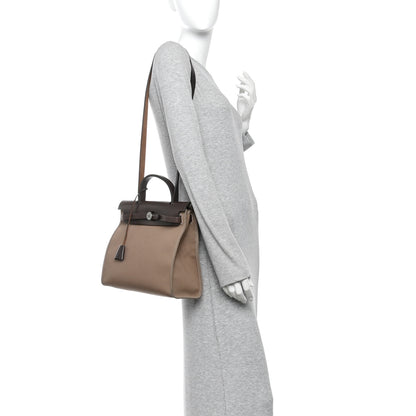 Hermes Vache Hunter Toile Herbag Zip 31 PM PM Etoupe Ebene 2 of 11