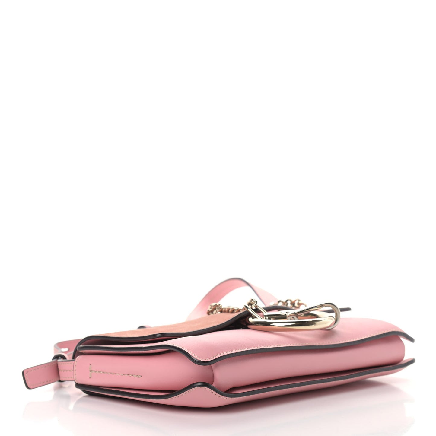 Suede Calfskin Small Faye Shoulder Bag Washed Pink