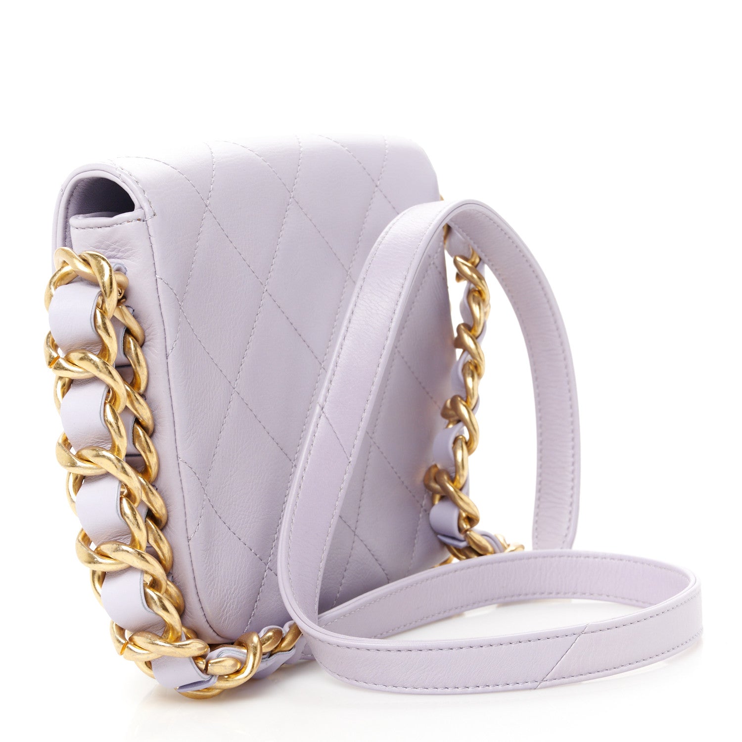 Chanel Calfskin Quilted Small Framing Chain Bag Light Purple 3 of 10