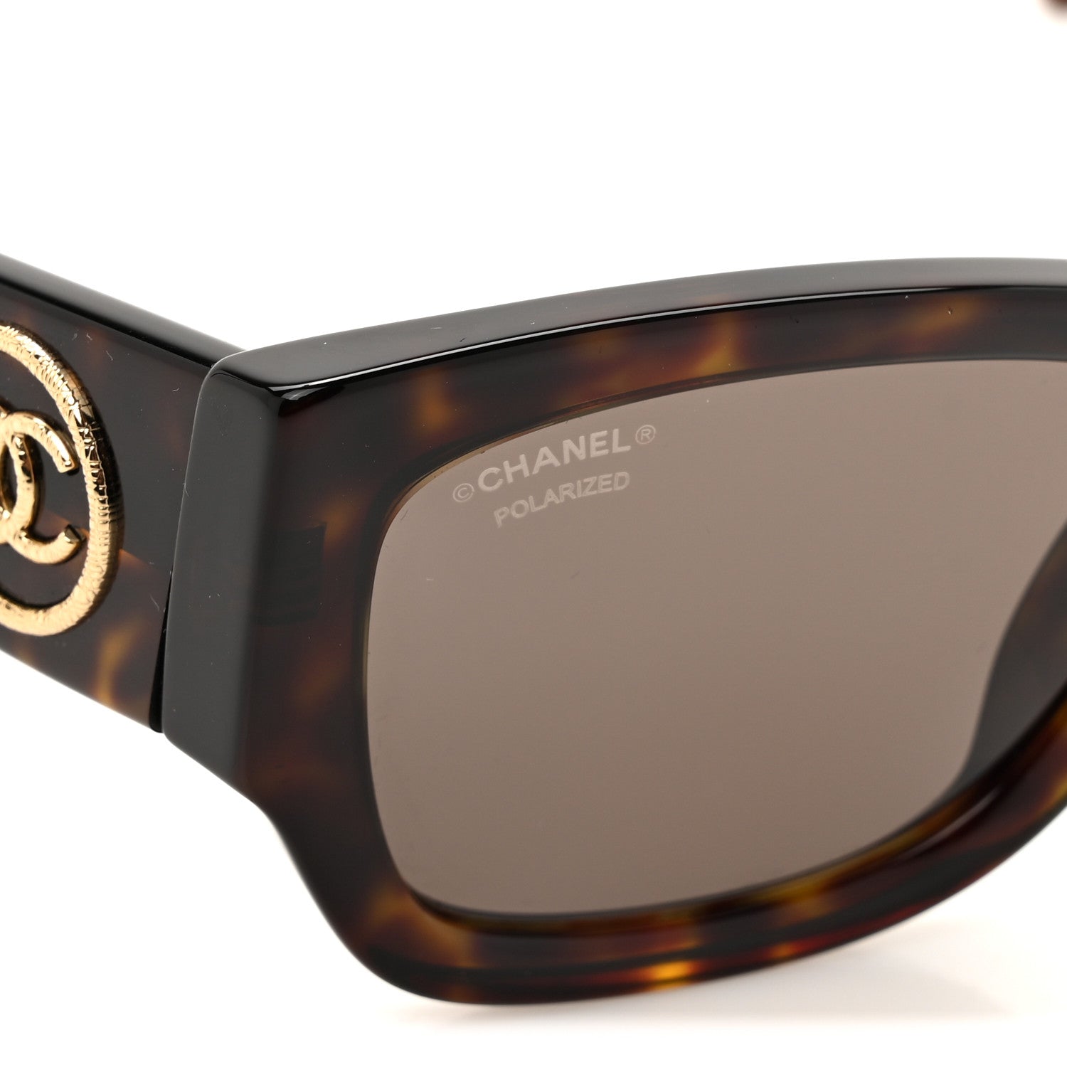 Chanel Acetate Rectangle Sunglasses 5507-A Tortoise 7 of 8