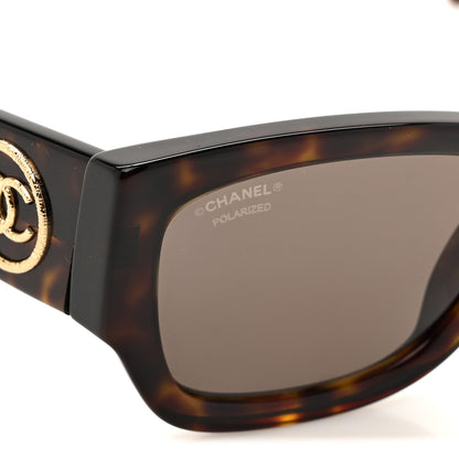 Chanel Acetate Rectangle Sunglasses 5507-A Tortoise 7 of 8