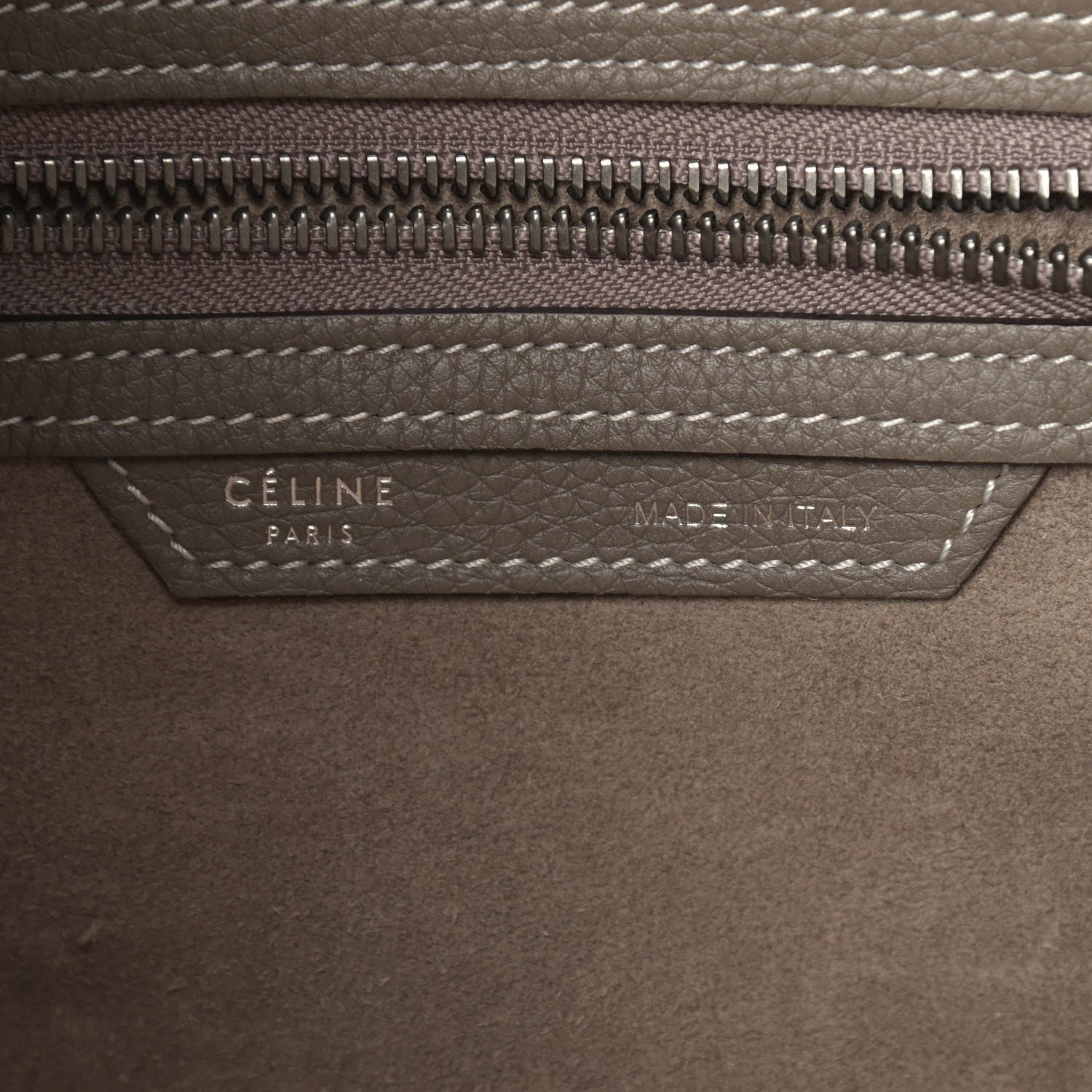 Celine Drummed Calfskin Micro Luggage Souris 6 of 11