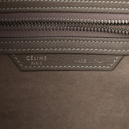Celine Drummed Calfskin Micro Luggage Souris 6 of 11