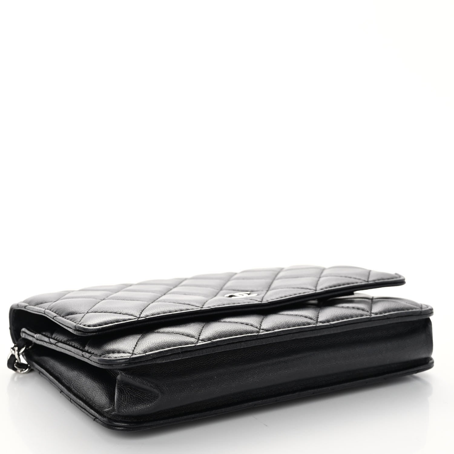 Chanel Lambskin Quilted Wallet On Chain WOC Black 4 of 10