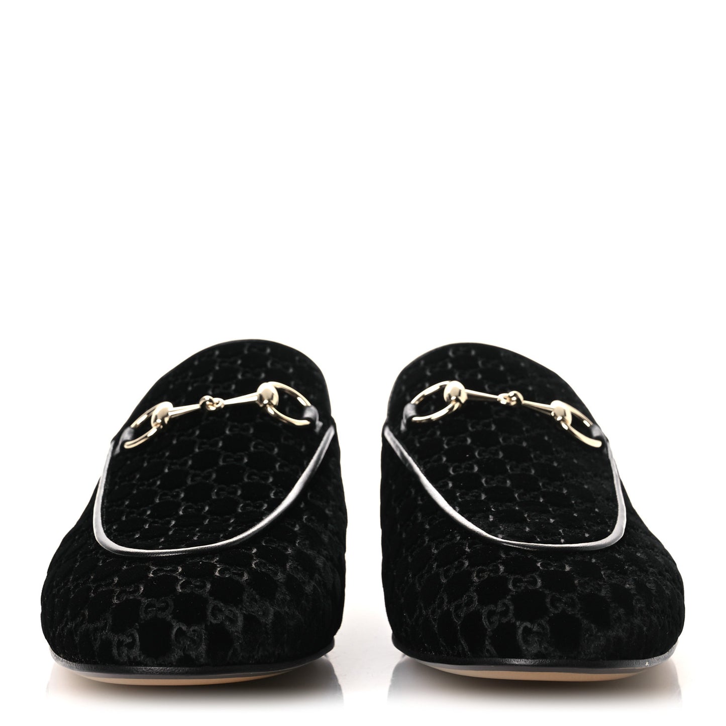 Velvet GG Monogram Womens Princetown Slippers 37.5 Black