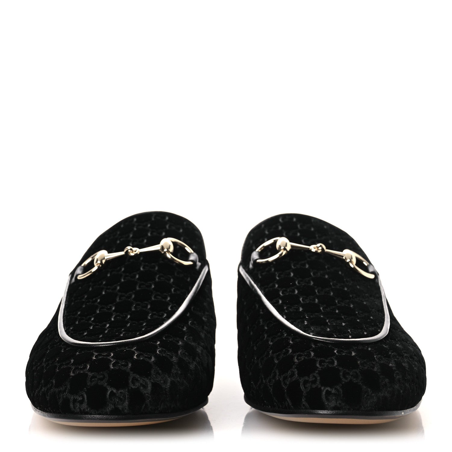 Gucci Velvet GG Monogram Womens Princetown Slippers 37.5 Black 3 of 12