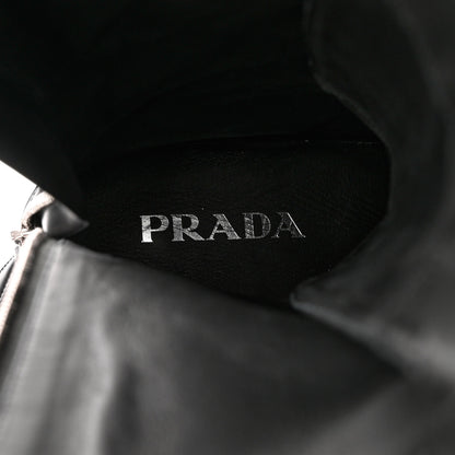 Prada Re-Nylon Spazzolato Rois Metal Triangle Logo Tall 50mm Combat Boots 37.5 Black 8 of 8
