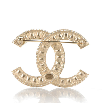 Chanel Baguette Crystal CC Brooch Light Gold 3 of 4