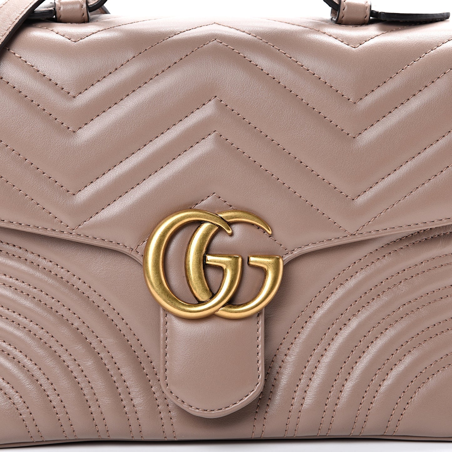 Calfskin Matelasse Small GG Marmont Top Handle Shoulder Bag Porcelain Rose