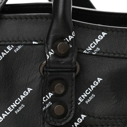Balenciaga Veau Allover Logo Classic Hardware S City Black White 11 of 11