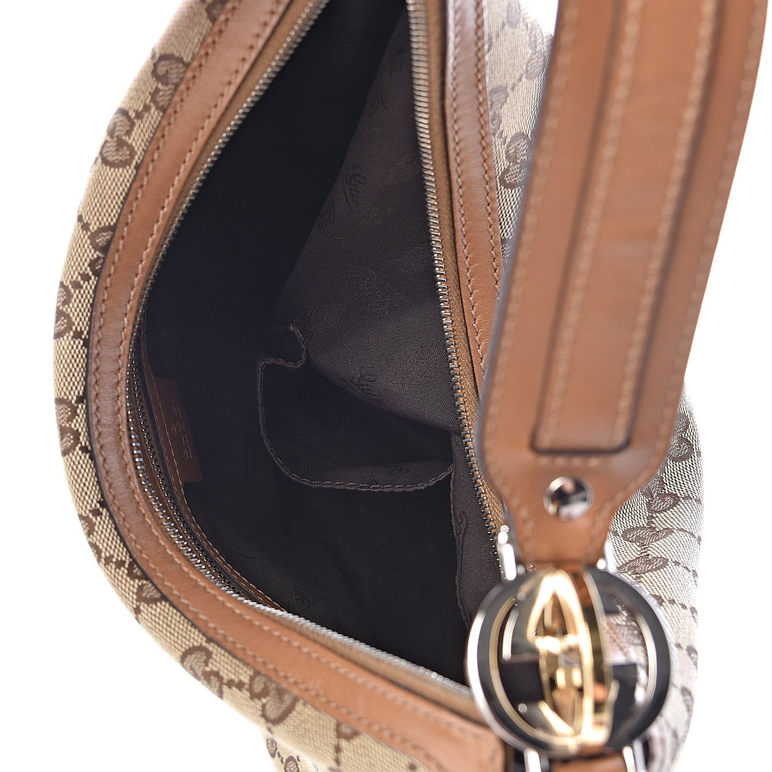 Gucci Monogram Medium GG Twins Hobo Tan 5 of 10