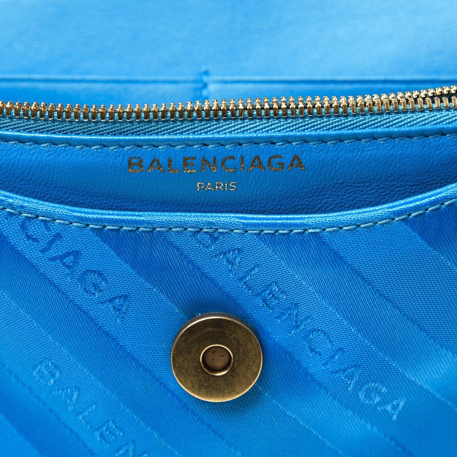 Balenciaga Nylon Jacquard Diagonal Logo S BB Round Shoulder Bag Bleu 5 of 9