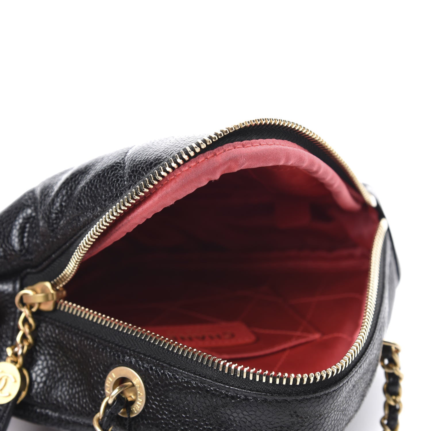 Chanel Caviar Quilted Diamond Clutch With Chain Black 4 of 10