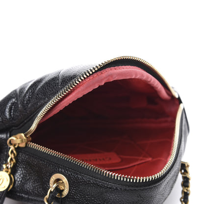 Chanel Caviar Quilted Diamond Clutch With Chain Black 4 of 10