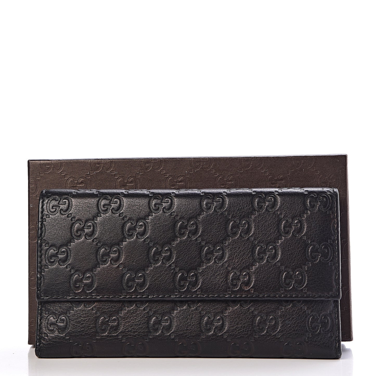 Guccissima Continental Flap Wallet Black