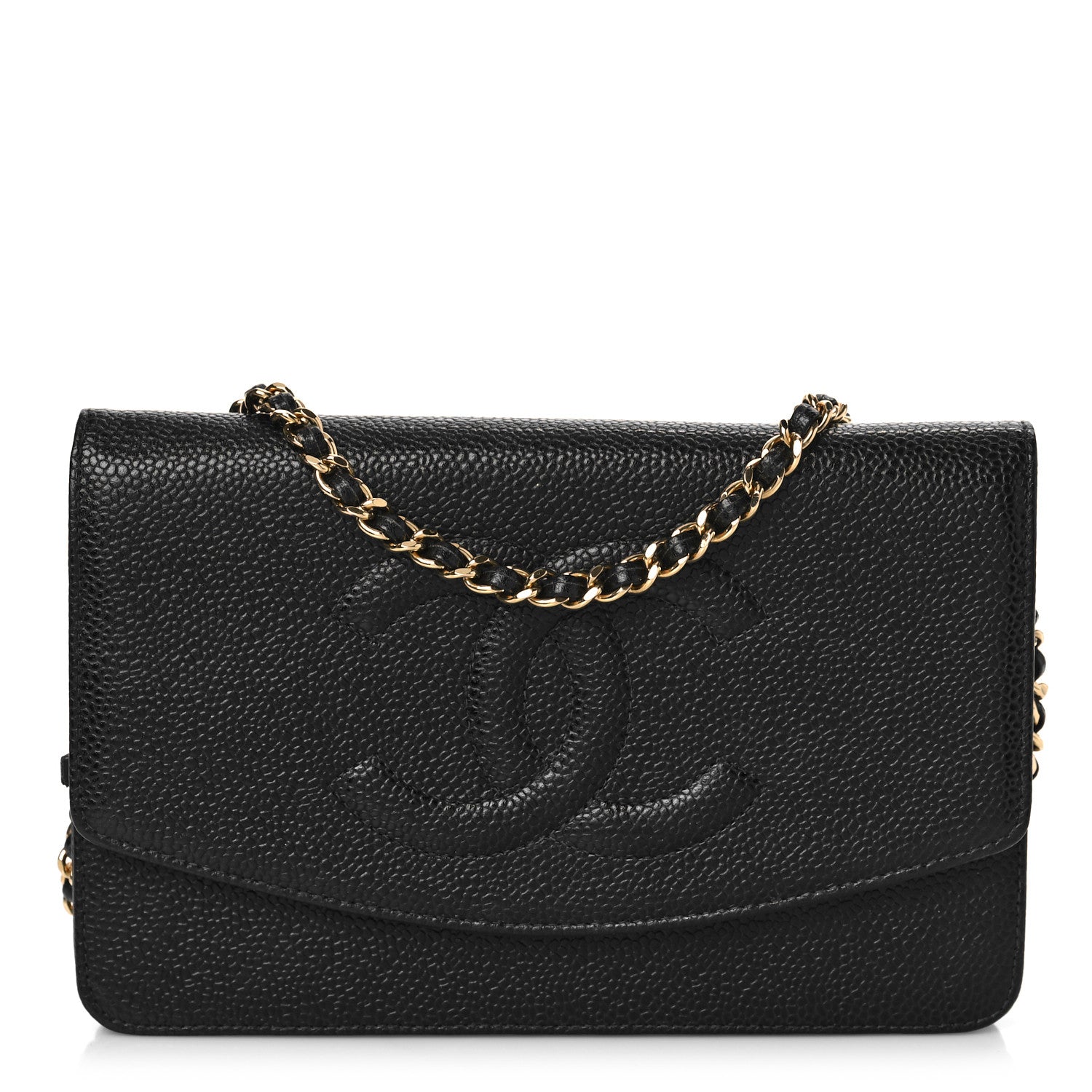 Chanel Caviar Timeless CC Wallet On Chain WOC Black 1 of 11