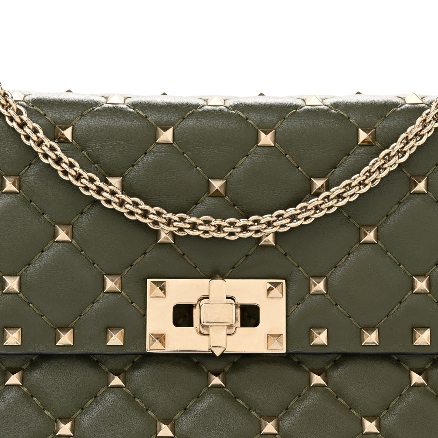 Nappa Medium Rockstud Spike Shoulder Bag Oasis