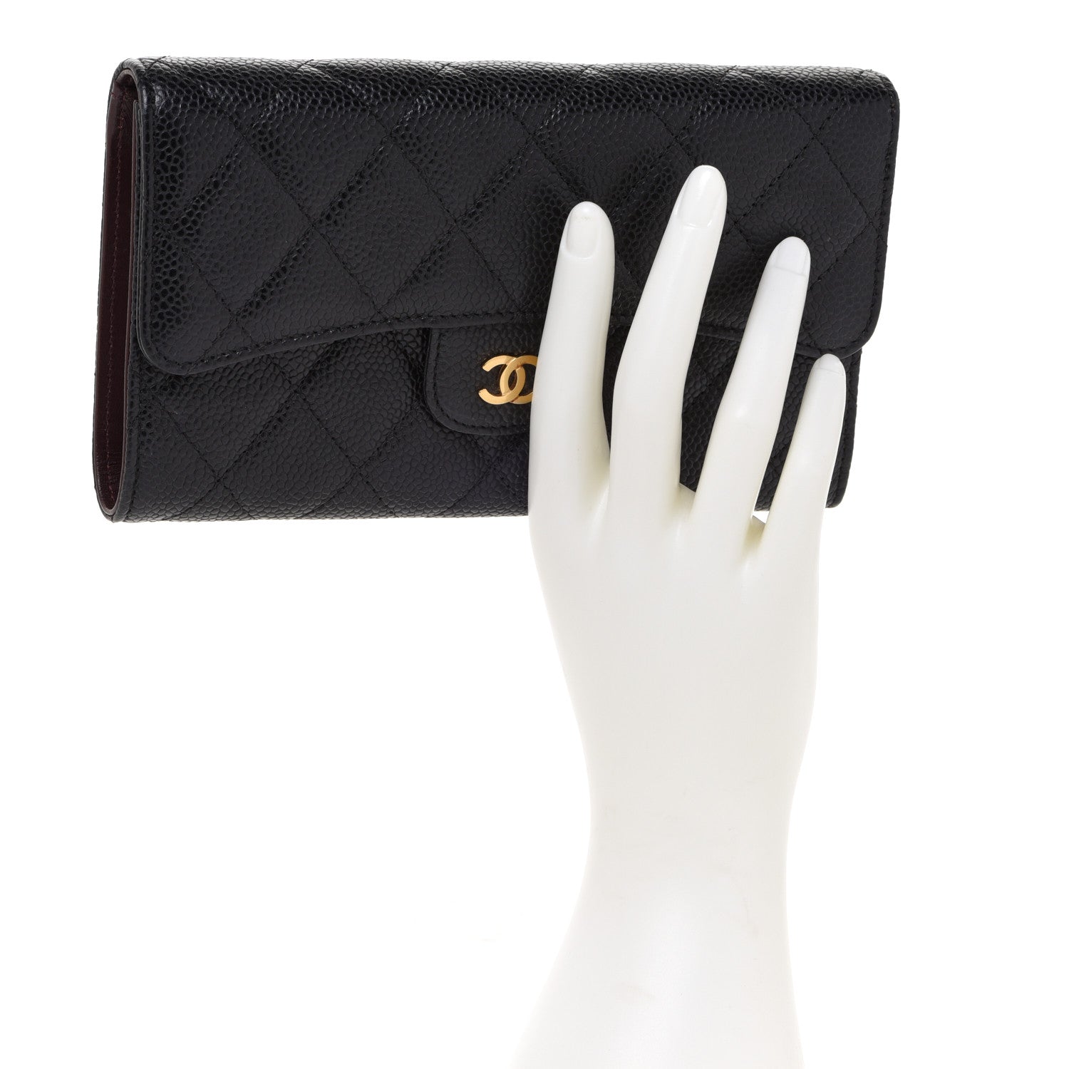 Chanel Caviar Quilted Large Flap Wallet Black 2 of 14