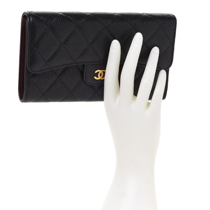 Chanel Caviar Quilted Large Flap Wallet Black 2 of 14
